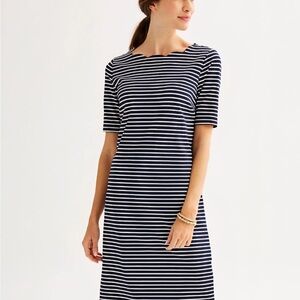 Croft & Barrow Navy and White Striped Midi Dress